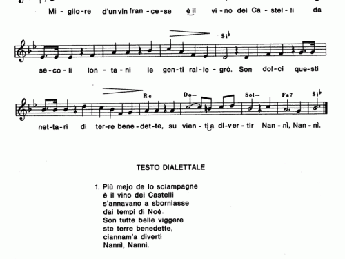 VINO DEI CASTELLI Sheet music