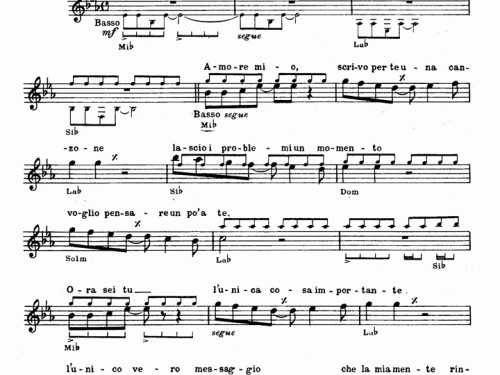 CANZONE D’AMORE Le Orme Sheet music