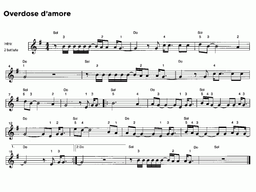 OVERDOSE D’AMORE Sheet music