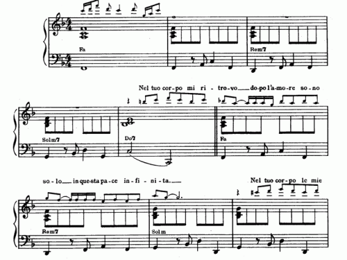 NEL TUO CORPO Piano Sheet music