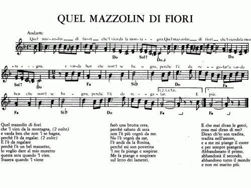QUEL MAZZOLIN DI FIORI Sheet music