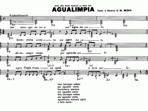AGUALIMPIA Schola Cantorum Sheet music