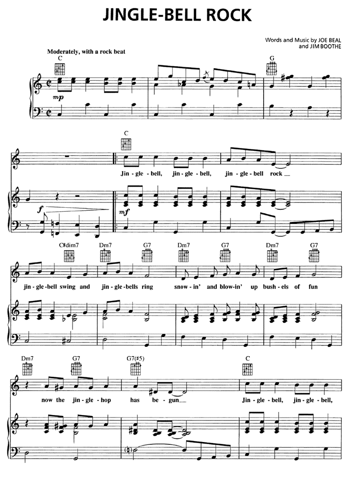 Jingle Bell Rock Piano Sheet Music Easy Sheet Music