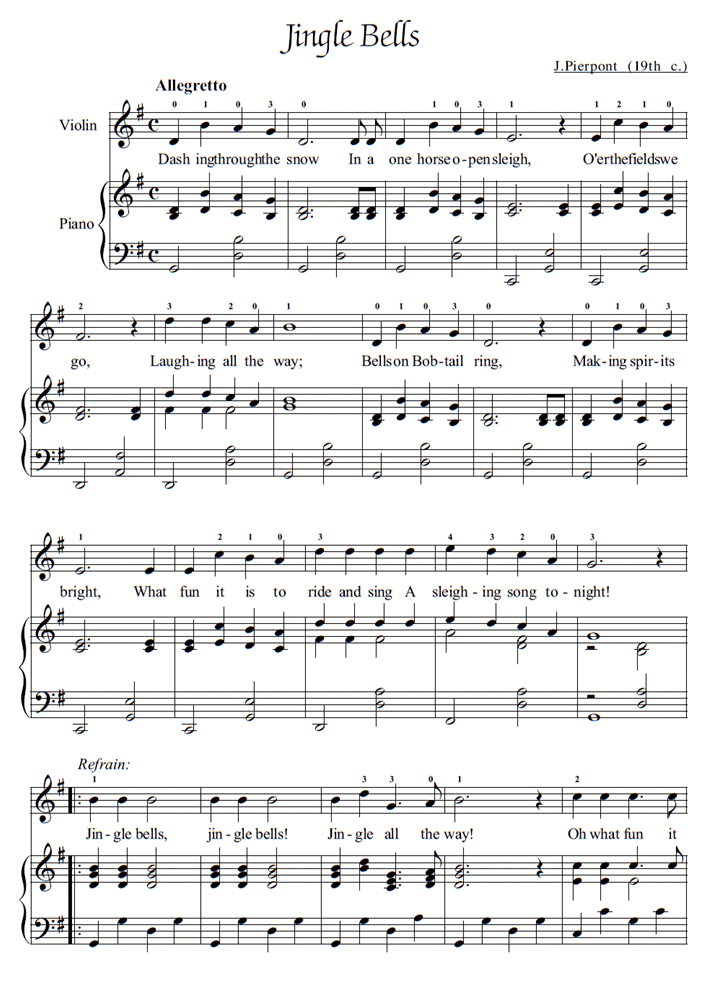 Jingle Bells Piano Sheet Music Easy Sheet Music