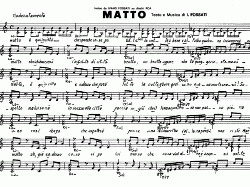 MATTO Ivano Fossati Sheet music