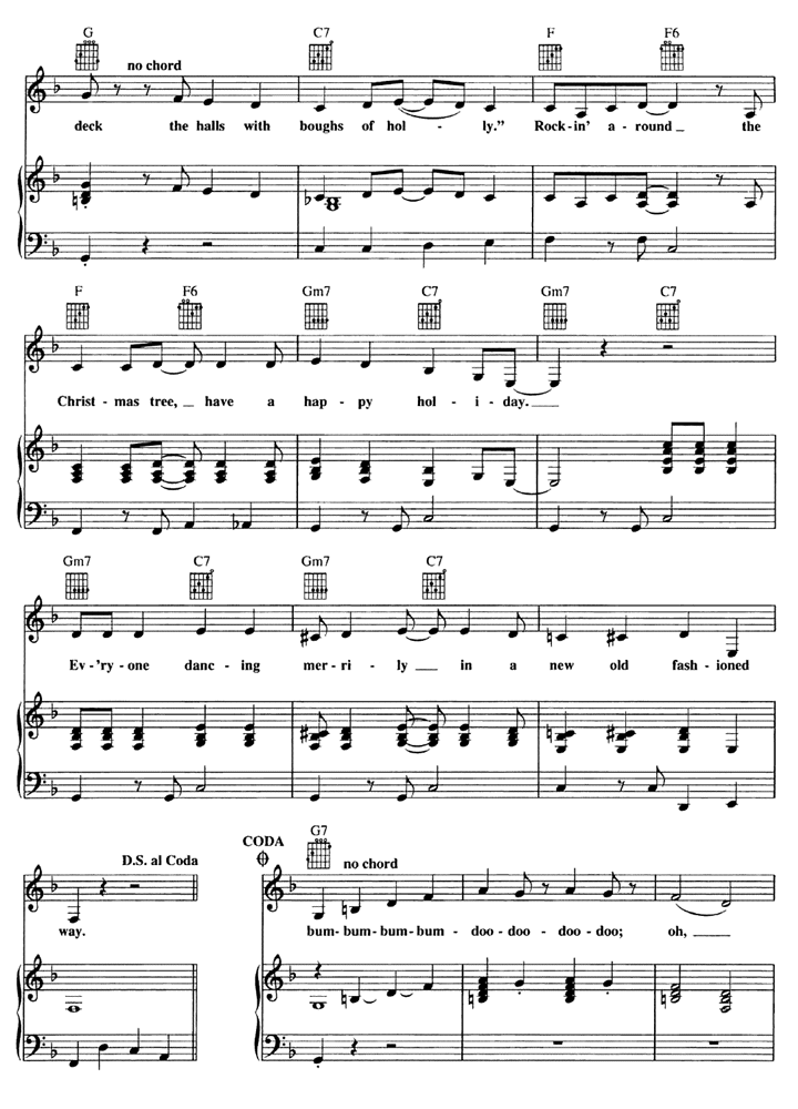 ROCKIN' AROUND THE CHRISTMAS TREE Easy Piano Sheet music - Guitar chords | Easy Sheet Music