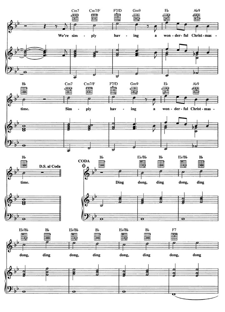 WONDERFUL CHRISTMASTIME Piano Sheet music - Guitar chords | Easy Sheet Music
