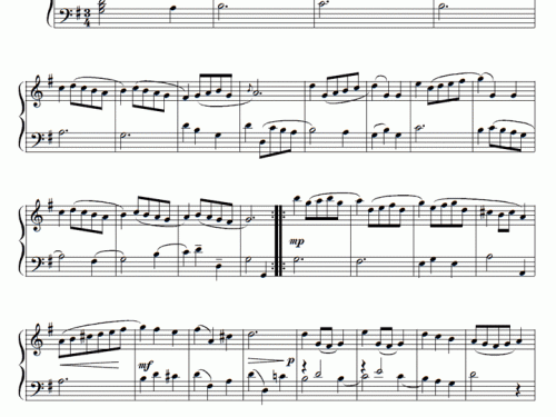 MINUET n. 1 Bach Piano Sheet music