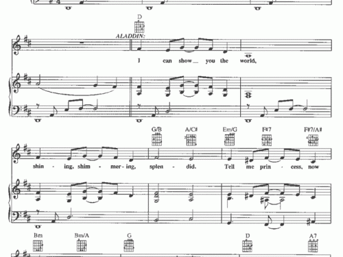 A WHOLE NEW WORLD Aladdin Piano Sheet music