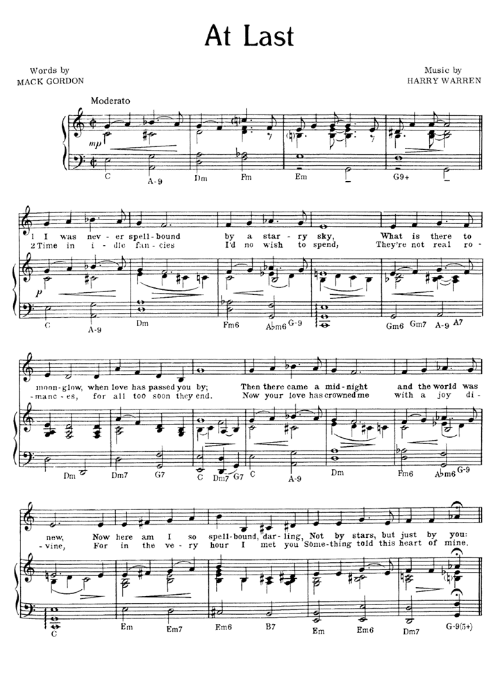 palo lobo Esquivo AT LAST Glenn Miller Piano Sheet music | Easy Sheet Music