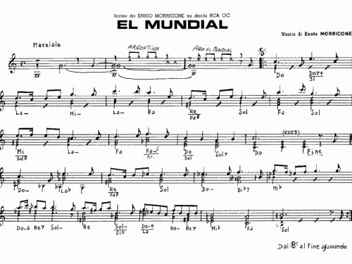 EL MUNDIAL Ennio Morricone Sheet music