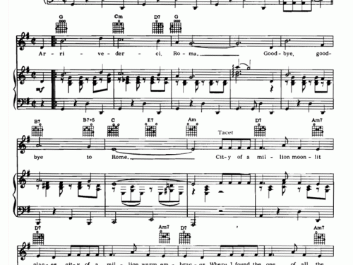 ARRIVEDERCI ROMA Piano Sheet music