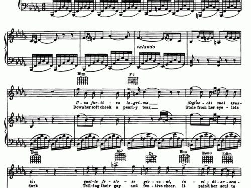 UNA FURTIVA LACRIMA Piano Sheet music