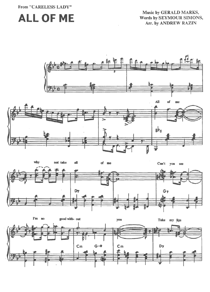 sabio Pinchazo Transición ALL OF ME Piano Sheet music | Easy Sheet Music