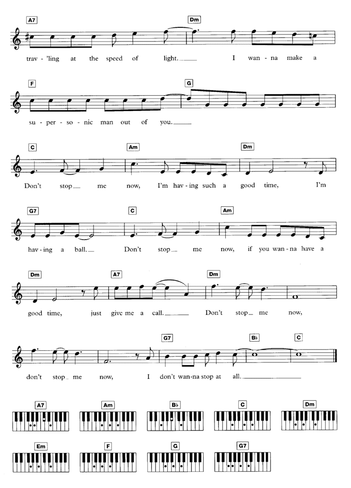 Don't Stop Me Now Queen Easy Digital Sheet Music | corpacero.com