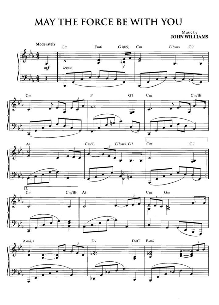 May The Force Be With You Piano Sheet Music Easy Sheet Music.