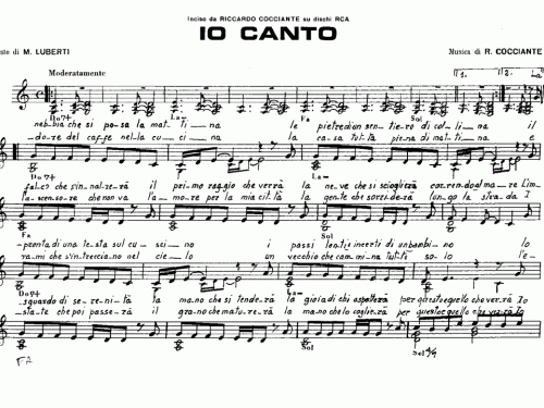 Riccardo Cocciante IO CANTO Sheet music