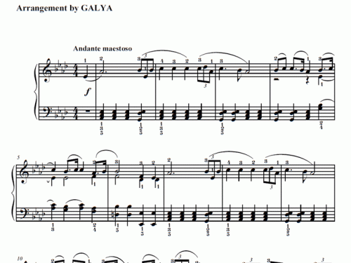 TRIUMPHAL MARCH AIDA Easy Piano Sheet music