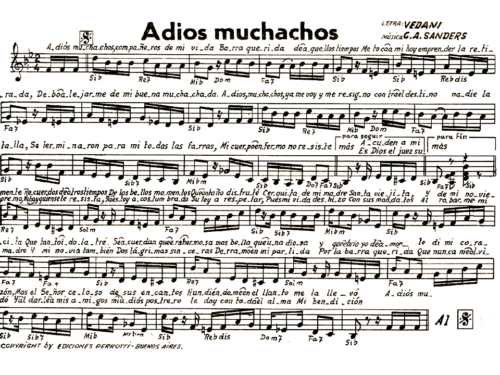 Milva ADIOS MUCHACHOS Sheet music