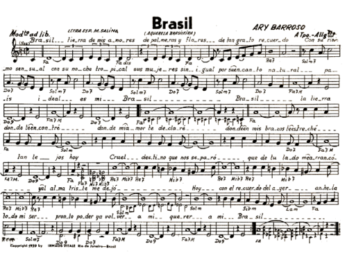 Antonio Carlos Jobim AGUARELA DO BRASIL Sheet music