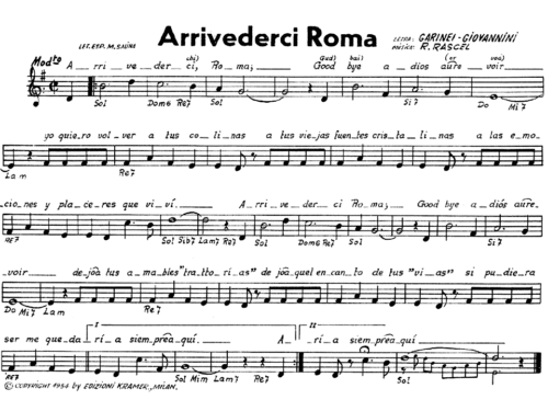 Claudio Villa ARRIVEDERCI ROMA Sheet music