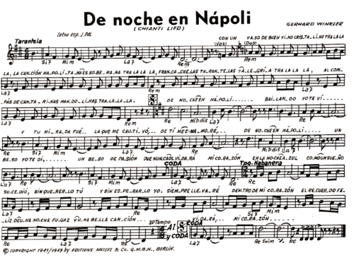 DE NOCHE EN NAPOLI Sheet music
