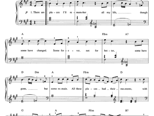 IN MY LIFE Easy Piano Sheet music