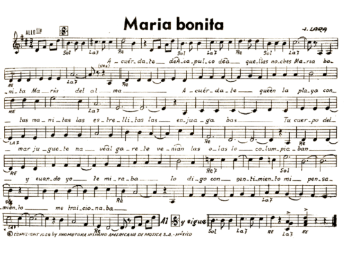 Julio Iglesias MARIA BONITA Sheet music