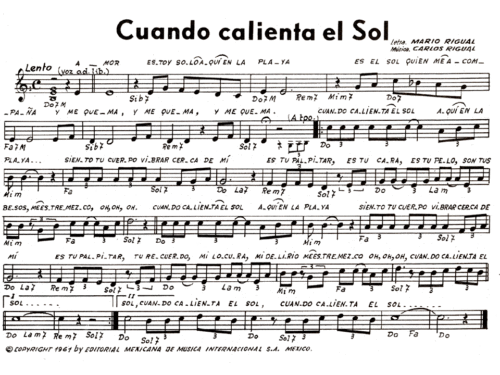 CUANDO CALIENTA EL SOL Sheet music