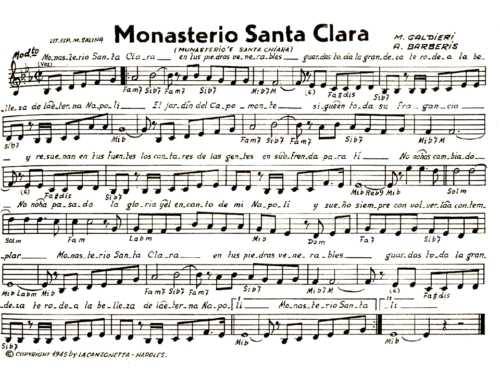 Massimo Ranieri MUNASTERIO E SANTA CHIARA Sheet music