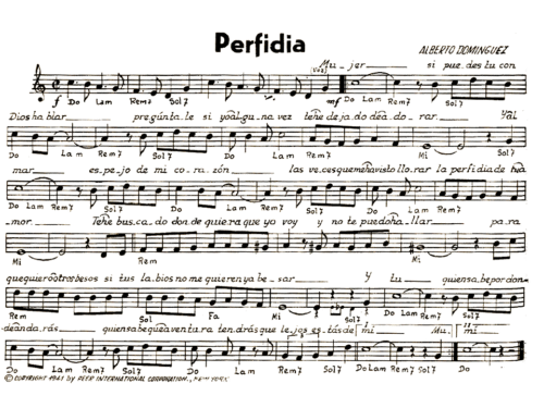 Nilla Pizzi PERFIDIA Sheet music