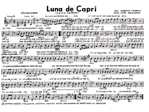 Peppino di Capri LUNA CAPRESE Sheet music