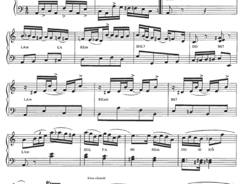 Astor Piazzolla SENS UNIQUE Piano Sheet music – Guitar chords