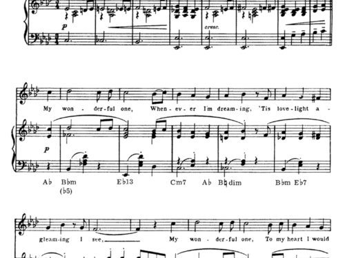 Glenn Miller WONDERFUL ONE Piano Sheet music