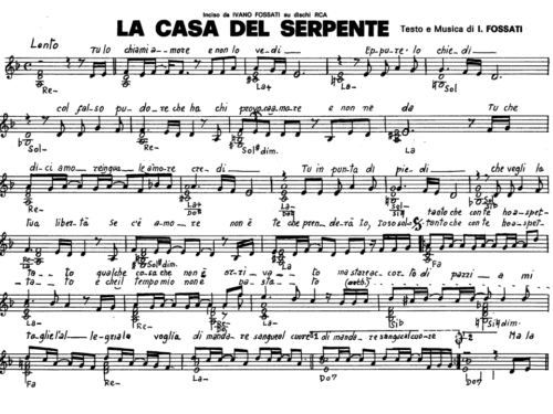 Ivano Fossati LA CASA DEL SERPENTE Sheet music