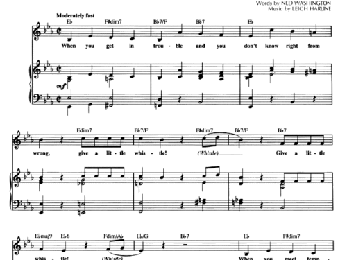 GIVE A LITTLE WHISTLE Piano Sheet music
