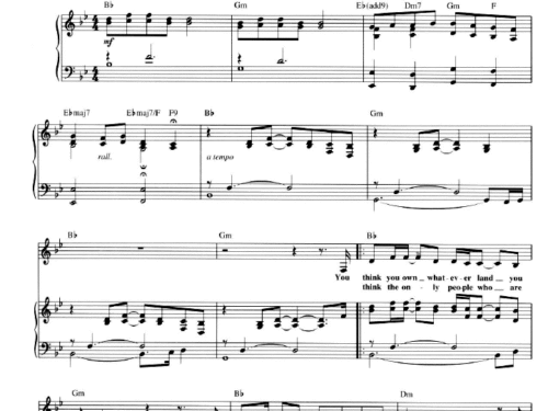 COLOURS OF THE WIND LYRICS Piano Sheet music