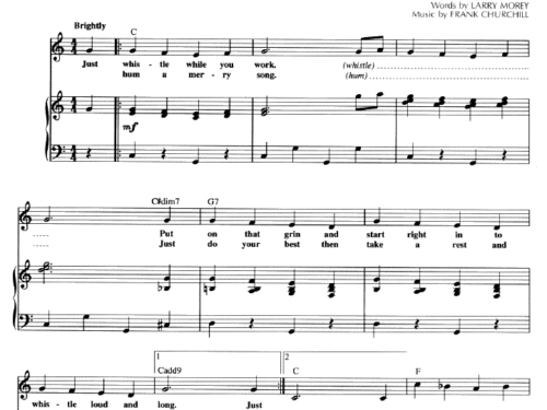 WHISTLE WHILE YOU WORK Piano Sheet music