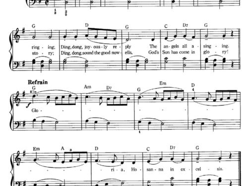 DING DONG MERRILY ON HIGH Easy Piano Sheet music