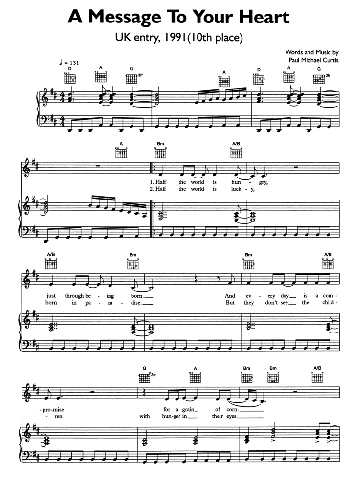 adherirse transferencia de dinero reforma A MESSAGE TO YOUR HEART Piano Sheet music | Easy Sheet Music