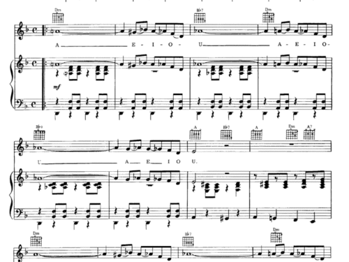 A-E-I-O-U Piano Sheet music