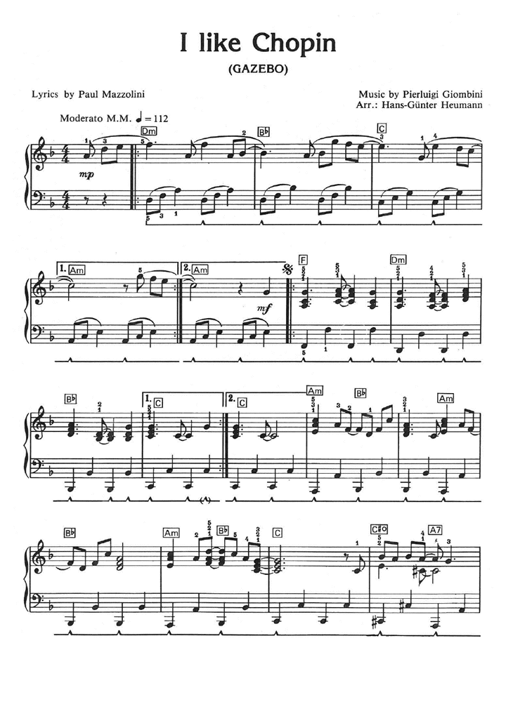 I LIKE CHOPIN Easy Piano Sheet music | Sheet