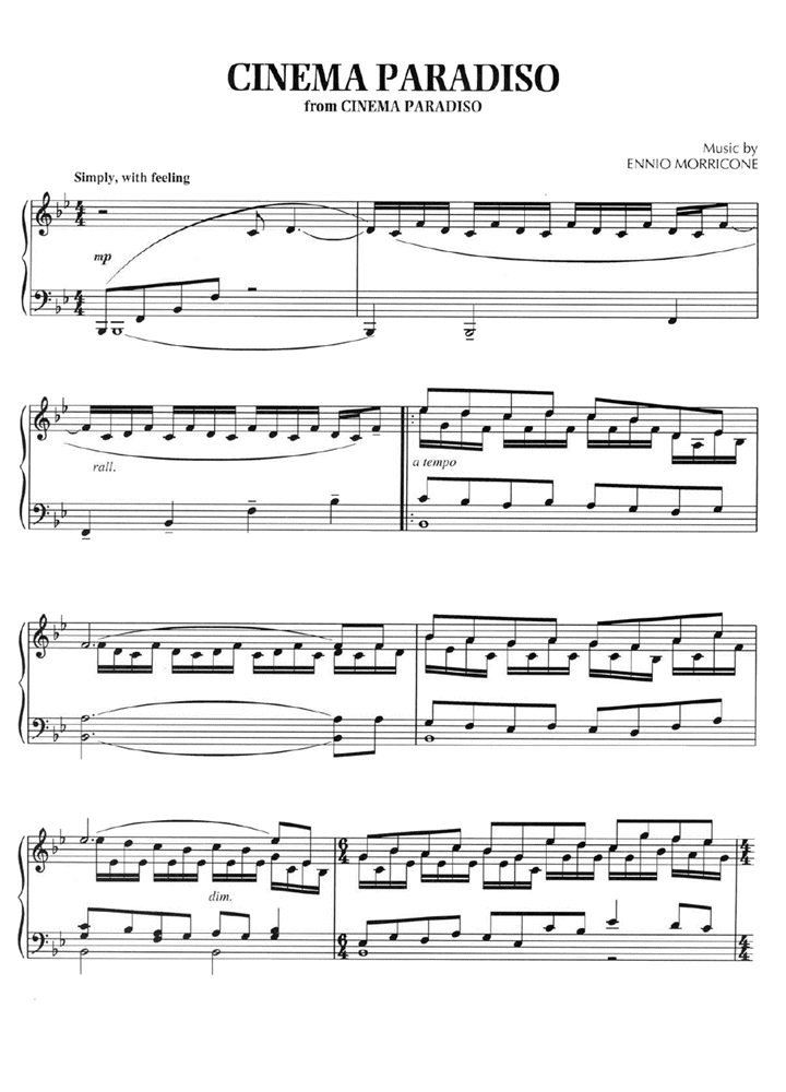 ambición solamente Pato CINEMA PARADISO Piano Sheet music | Easy Sheet Music