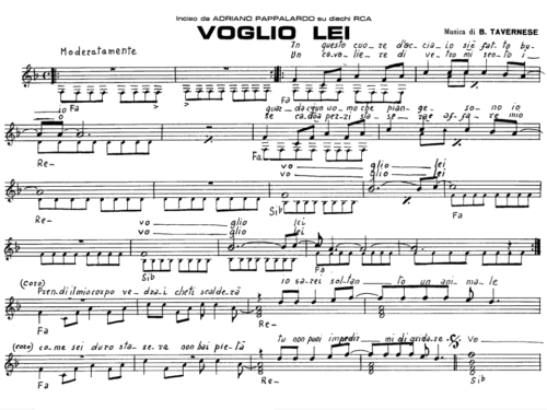 Adriano Pappalardo VOGLIO LEI Sheet music