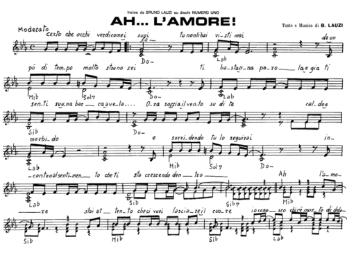 Bruno Lauzi AH L’AMORE Sheet music
