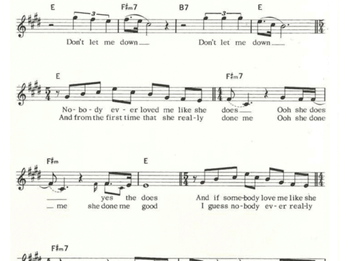 The Beatles DON’T LET ME DOWN Sheet music