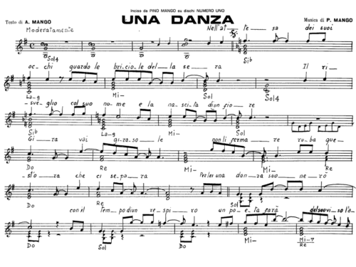 Pino Mango UNA DANZA Sheet music