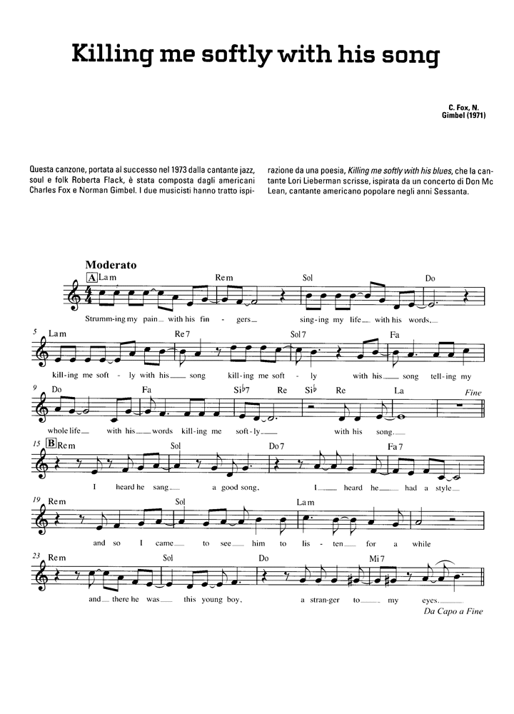 SOFTLY WITH HIS SONG Easy Sheet music | Sheet Music