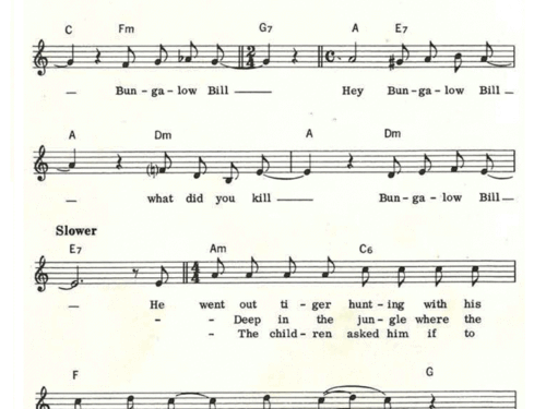 THE CONTINUING STORY OF BUNGALOW BILL Sheet music