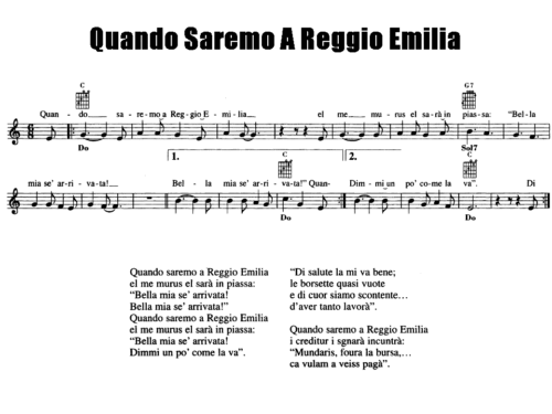 QUANDO SAREMO A REGGIO EMILIA Sheet music
